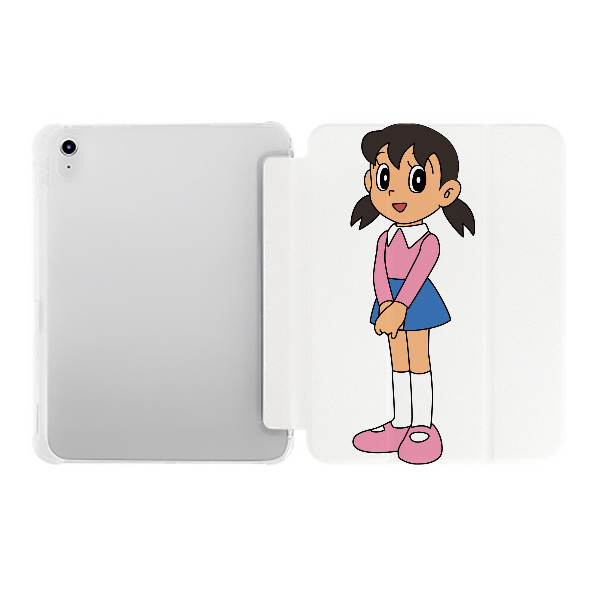 （画像用） ドラえもん みなもと しずか Doraemon Shizuka Minamoto IPad ケース ペン収納付き 三つ折りスタンド PUレザー×シリコン 対応機種9.5/10.5/10.9インチ